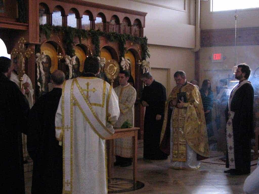 Fr. Ivan Moody concelebrates at St. John the Baptist Greek Orthodox Church