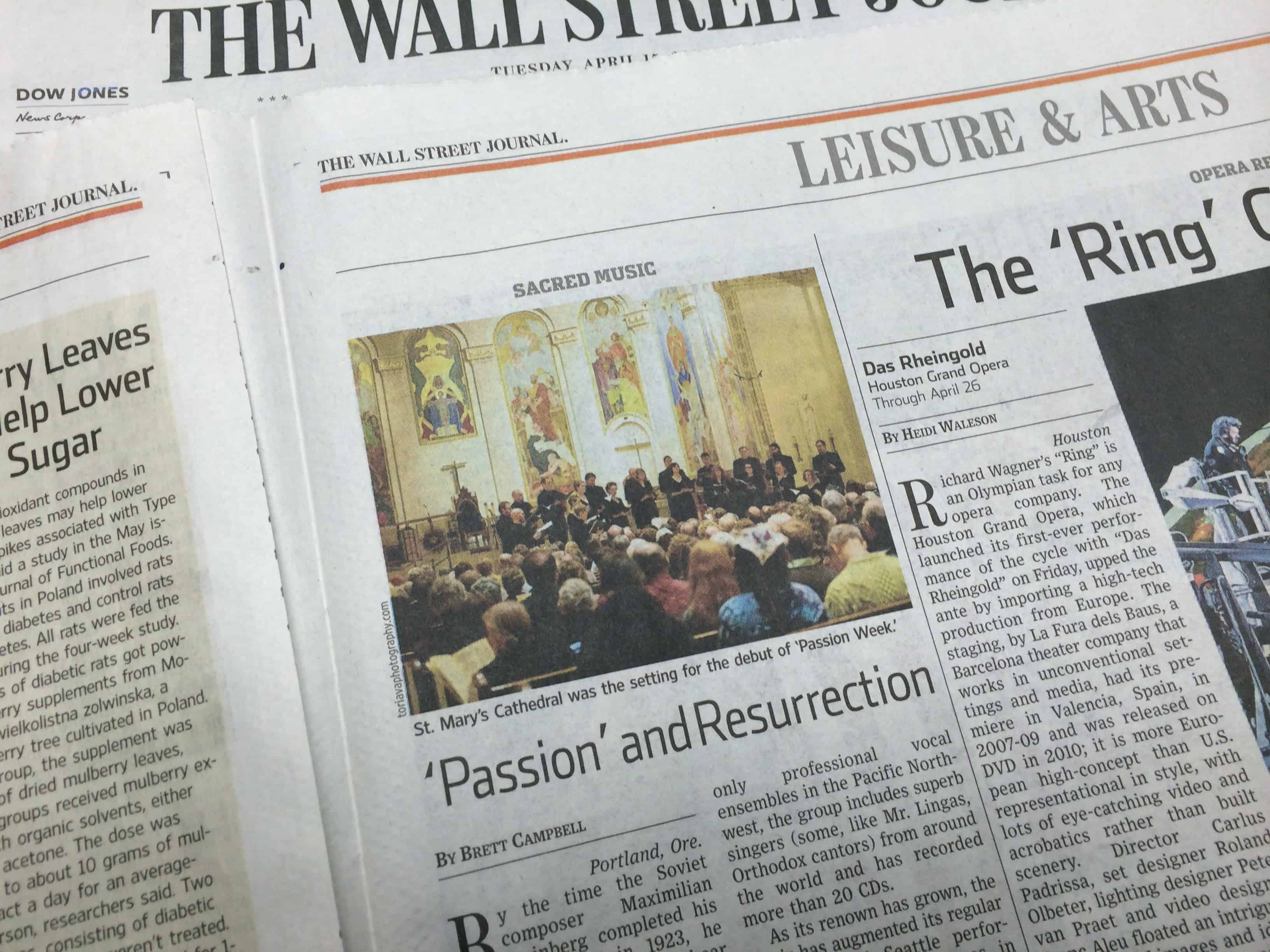 The Wall Street Journal Reviews Passion Week!